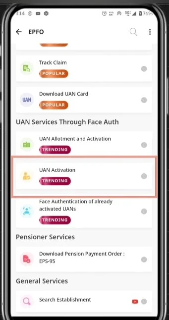 Choose “UAN activation”