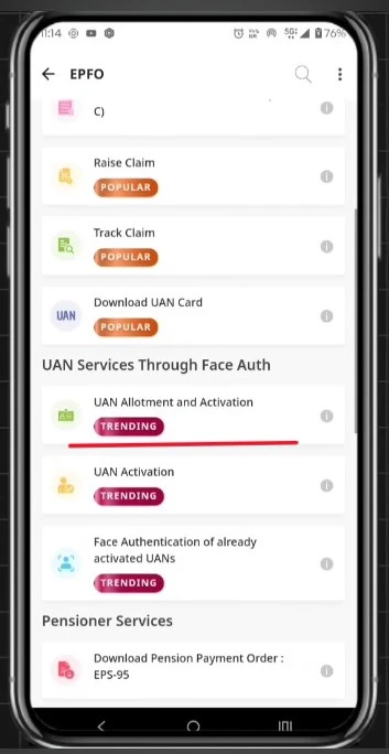 Choose the “UAN allotment and activation”