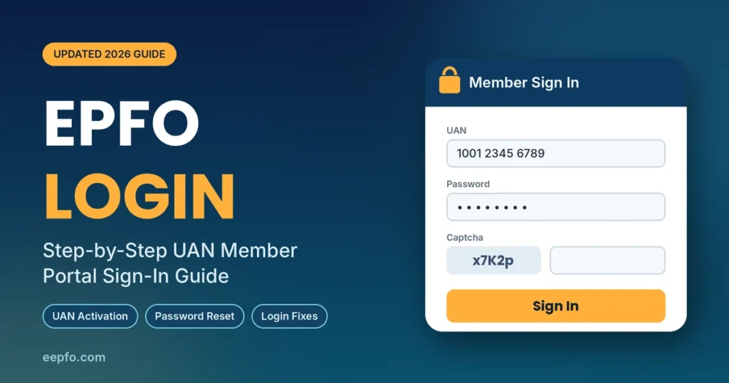 EPFO Login 2026: UAN Member Portal Sign-In Guide & Fixes